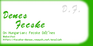 denes fecske business card